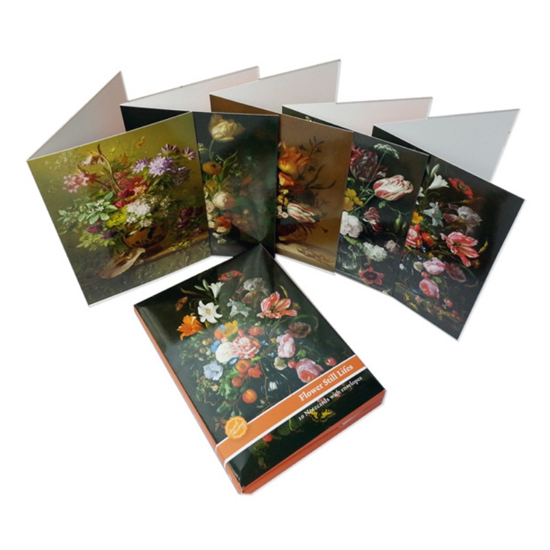 Flower Painting Greeting Cards Pack of 10, Note Cards with Envelopes